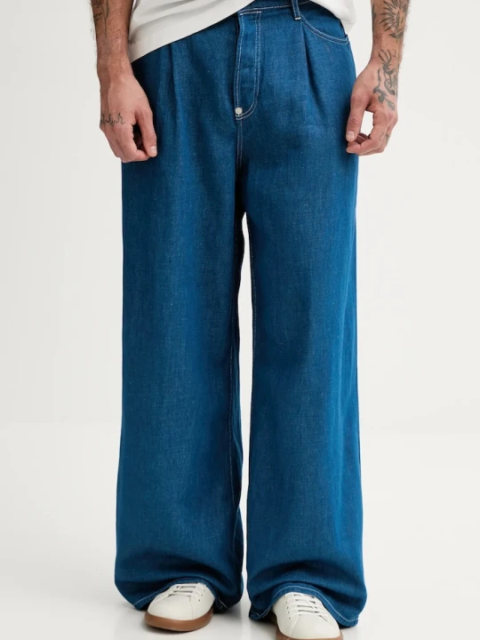 Zdjęcie produktu Kenzo jeansy z domieszką lnu niebieski