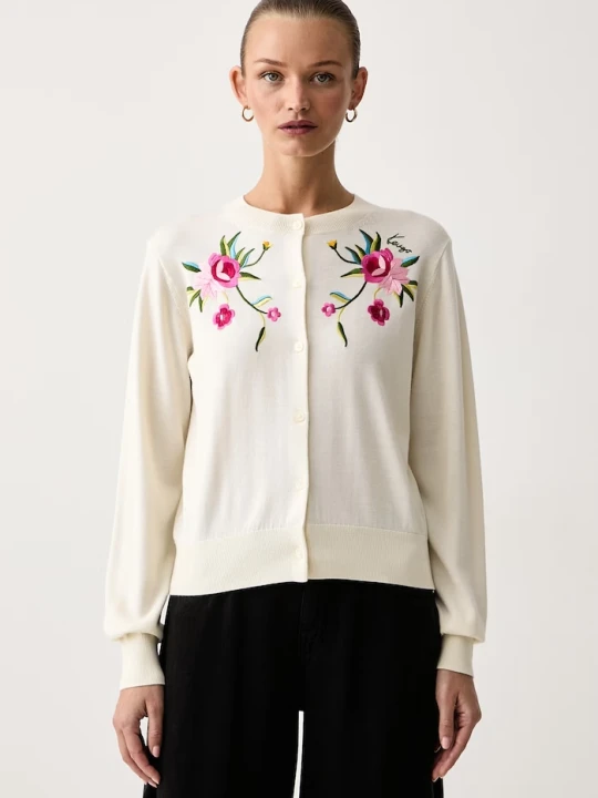 Zdjęcie produktu Kenzo kardigan damski z wełną beżowy