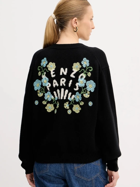Zdjęcie produktu Kenzo kardigan wełniany Jungle Flower czarny