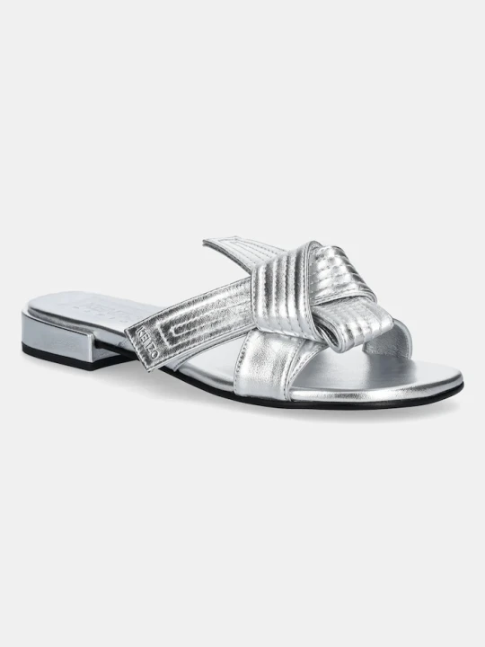 Zdjęcie produktu Kenzo klapki skórzane Mule srebrny