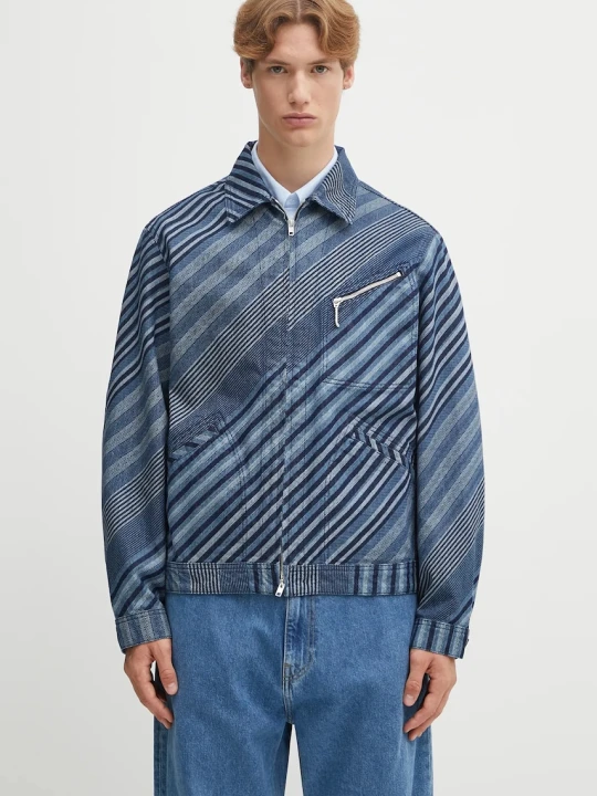 Zdjęcie produktu Kenzo kurtka jeansowa Diagonal Stripe Zipped Trucker