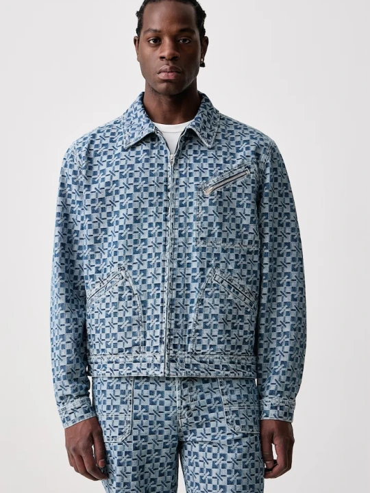 Zdjęcie produktu Kenzo kurtka jeansowa męska bawełniana niebieski