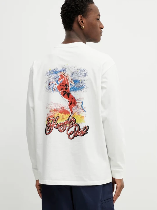 Zdjęcie produktu Kenzo longsleeve bawełniany beżowy