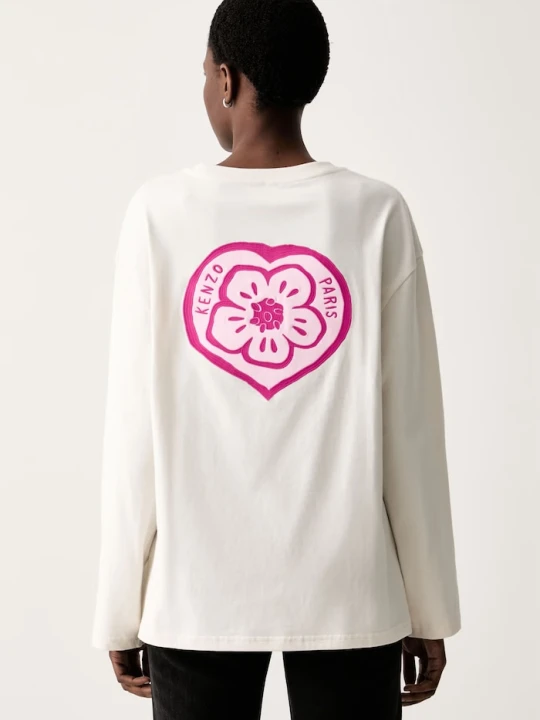 Zdjęcie produktu Kenzo longsleeve damski bawełniany Boke Heart beżowy