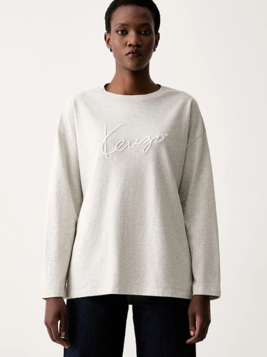 Zdjęcie produktu Kenzo longsleeve damski bawełniany szary