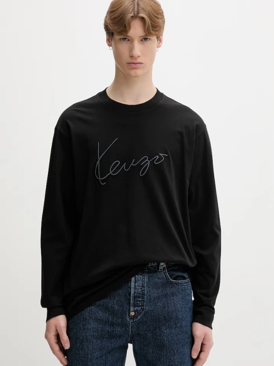 Zdjęcie produktu Kenzo longsleeve męski bawełniany czarny