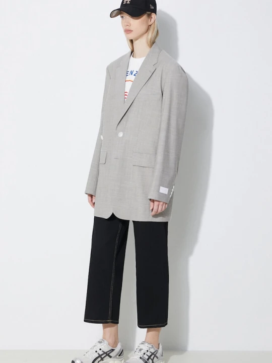 Zdjęcie produktu Kenzo marynarka wełniana Solid Kimono Blazer szary