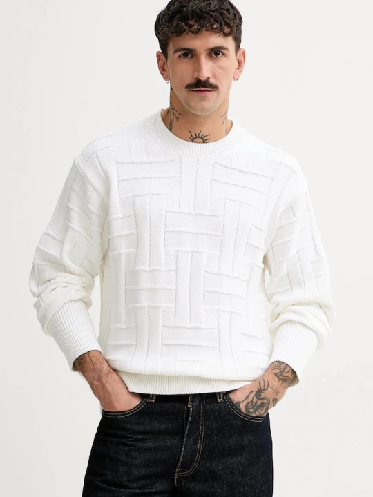 Zdjęcie produktu Kenzo sweter bawełniany Weave biały
