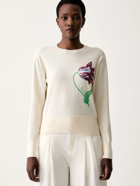 Zdjęcie produktu Kenzo sweter damski z bawełną beżowy