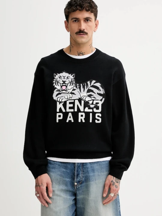 Zdjęcie produktu Kenzo sweter wełniany Happy Tiger czarny