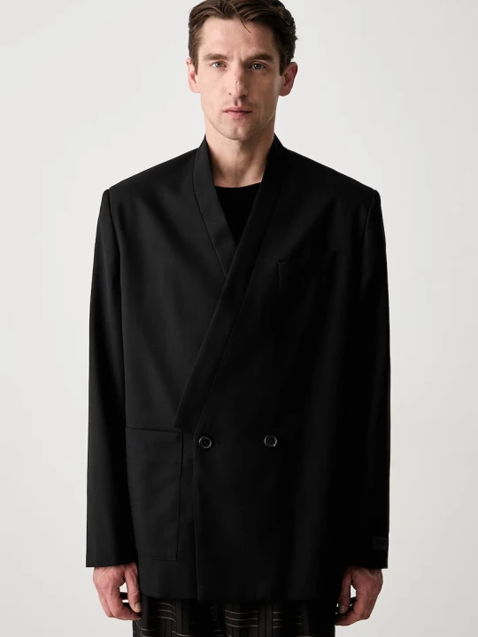 Zdjęcie produktu Kenzo Weave Kimono Tailored marynarka dwurzędowa wełniana męska