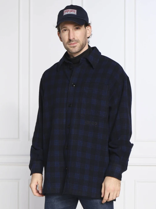 Zdjęcie produktu Kenzo Wełniana koszula | Oversize fit granatowy