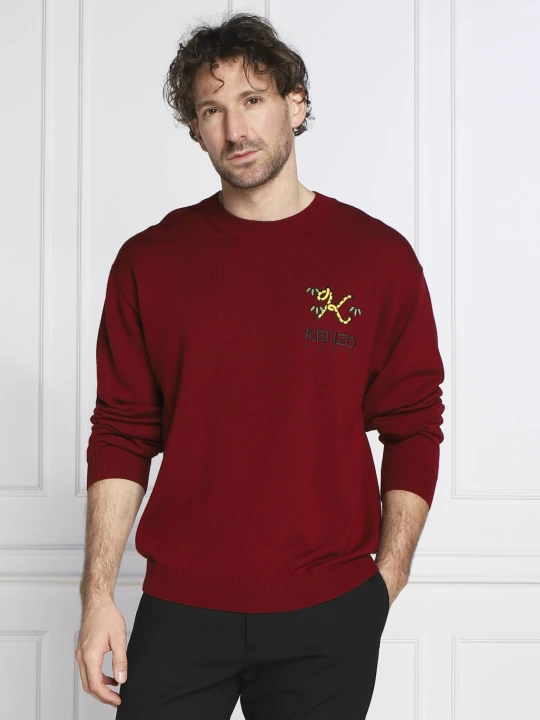 Zdjęcie produktu Kenzo Wełniany sweter | Regular Fit bordowy