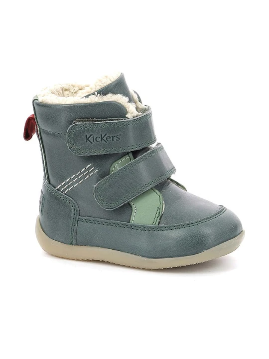 Zdjęcie produktu Kickers Skórzane kozaki zimowe "Bamakratch" w kolorze zielonym rozmiar: 26
