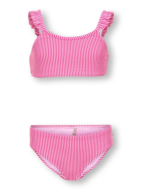Zdjęcie produktu KIDS ONLY Bikini "Sunny" w kolorze różowo-białym rozmiar: 158 / 164
