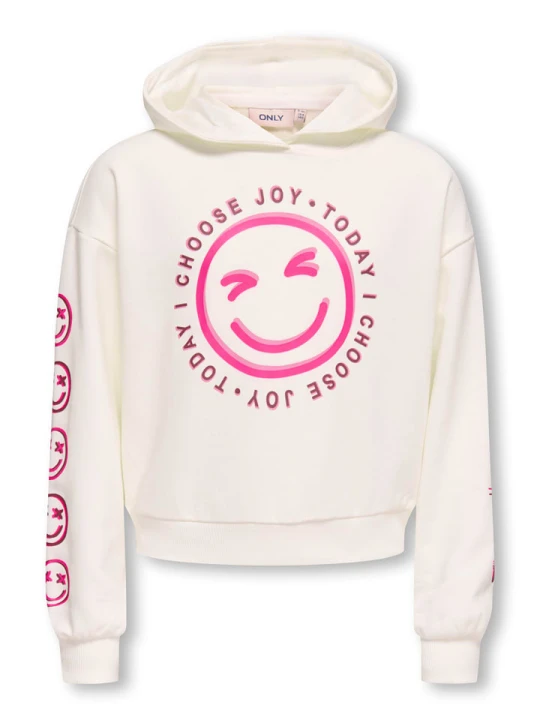 Zdjęcie produktu KIDS ONLY Bluza "Smile" w kolorze kremowym rozmiar: 122 / 128