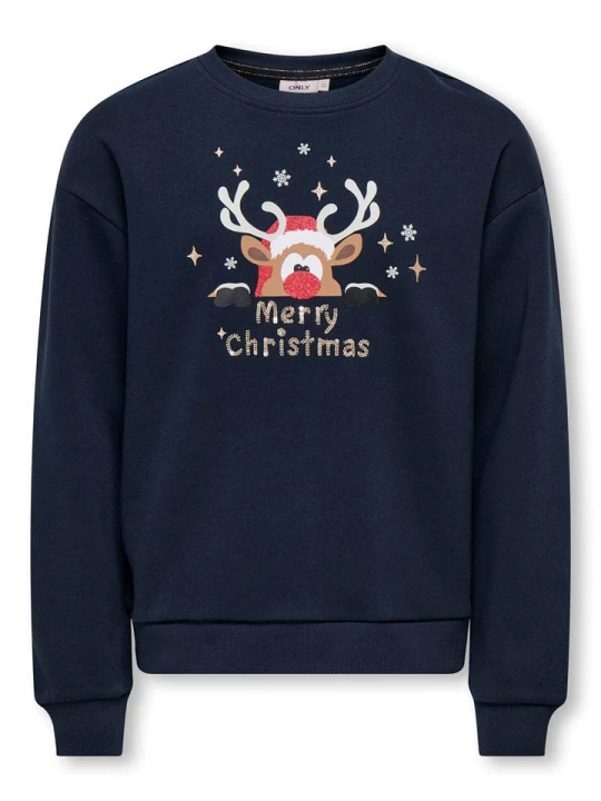Zdjęcie produktu KIDS ONLY Bluza "Xmas" w kolorze granatowym rozmiar: 122 / 128