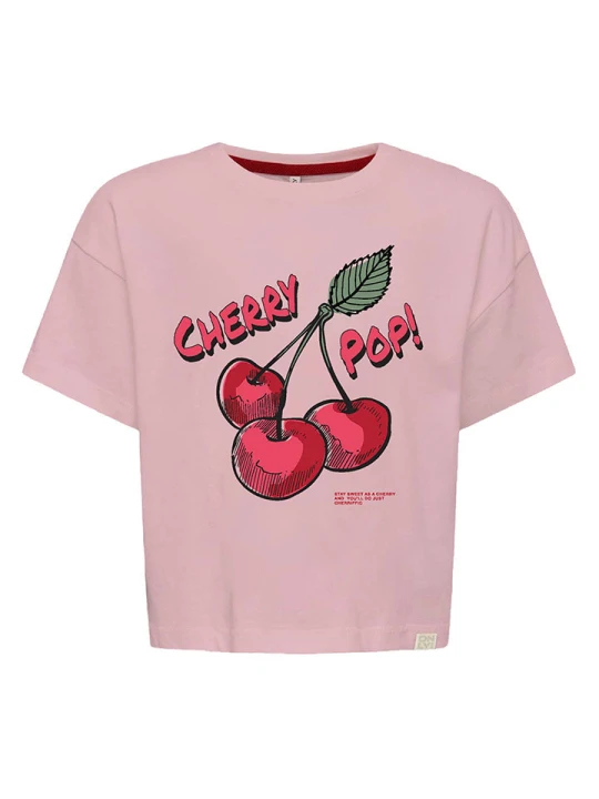 Zdjęcie produktu KIDS ONLY Koszulka "Charlotte" w kolorze jasnoróżowo-czerwonym rozmiar: 122/128