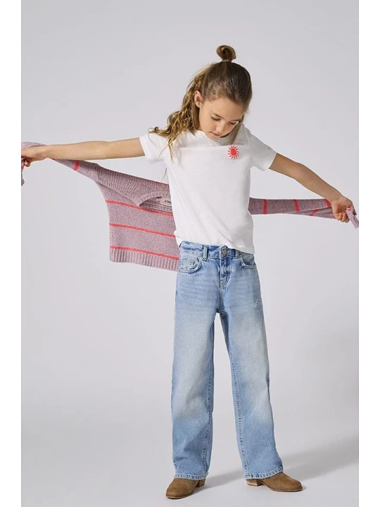 Zdjęcie produktu KIDS ONLY Koszulka "Happy" w kolorze białym rozmiar: 122/128