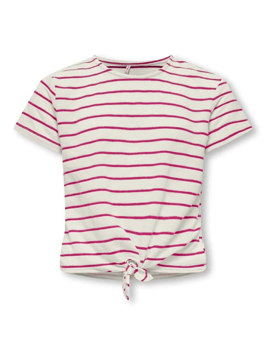 Zdjęcie produktu KIDS ONLY Koszulka "Jana" w kolorze kremowo-różowym rozmiar: 158 / 164