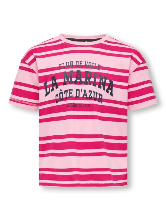 Zdjęcie produktu KIDS ONLY Koszulka "Oliviana" w kolorze różowo-jasnoróżowym rozmiar: 122 / 128