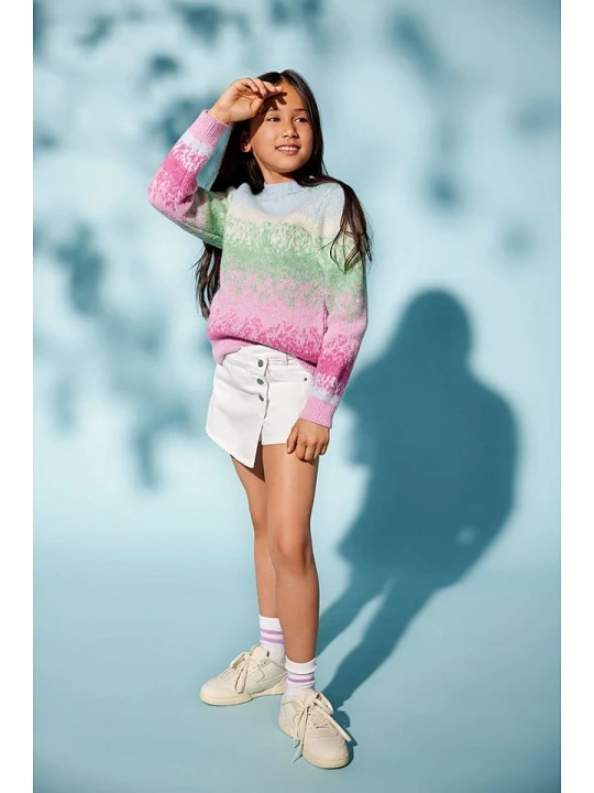 Zdjęcie produktu KIDS ONLY Spódnico-spodenki dżinsowe "Jenny" w kolorze białym rozmiar: 134