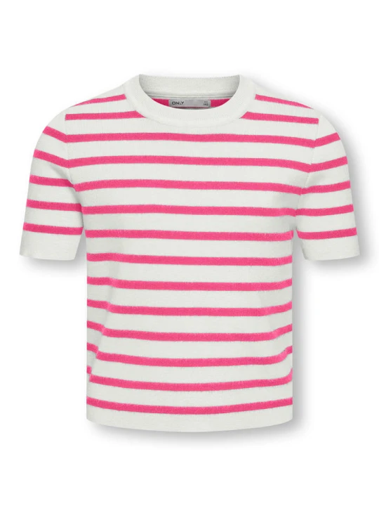 Zdjęcie produktu KIDS ONLY Sweter "Fie" w kolorze biało-różowym rozmiar: 158/164