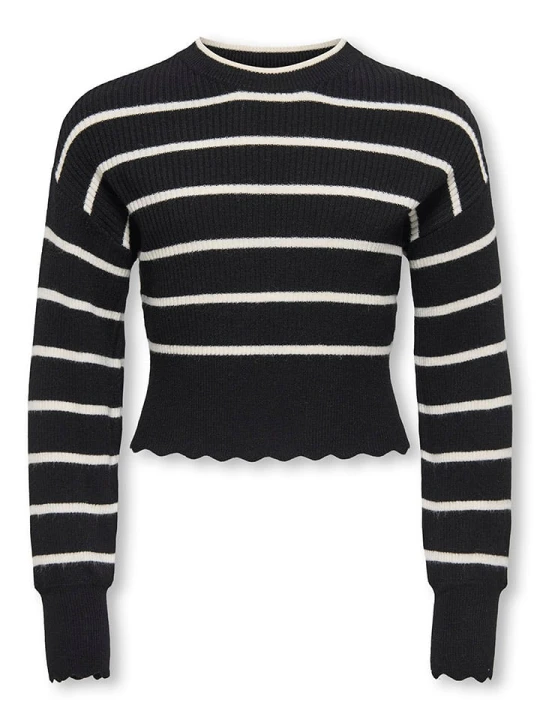 Zdjęcie produktu KIDS ONLY Sweter "Ibi" w kolorze kremowo-czarnym rozmiar: 122 / 128