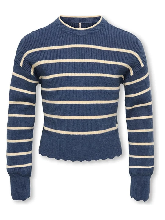 Zdjęcie produktu KIDS ONLY Sweter "Ibi" w kolorze niebiesko-kremowym rozmiar: 122 / 128