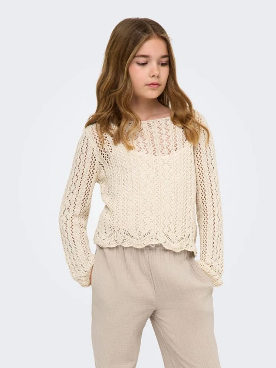 Zdjęcie produktu KIDS ONLY Sweter "Nola" w kolorze beżowym rozmiar: 122 / 128