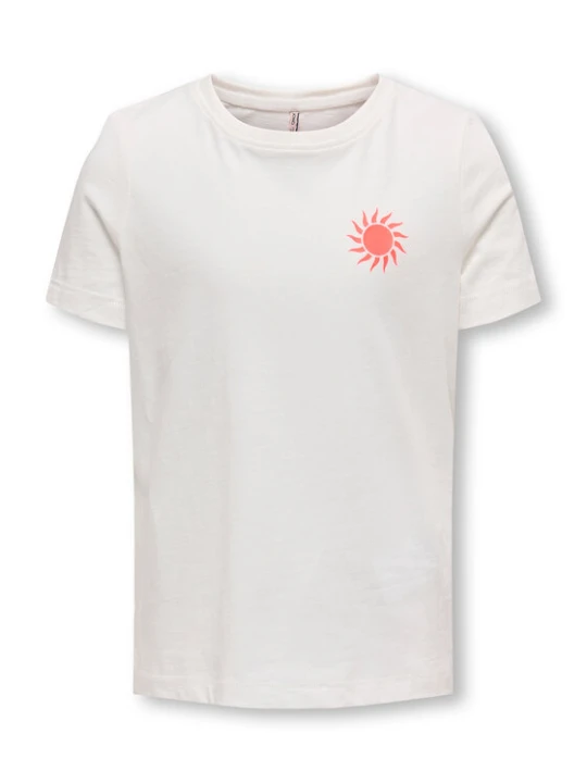 Zdjęcie produktu Kids ONLY T-Shirt Happy Life 15340140 Biały Regular Fit