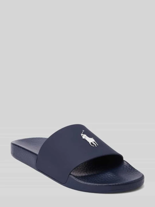 Zdjęcie produktu Klapki basenowe z nadruk z logo Polo Ralph Lauren Niebieski