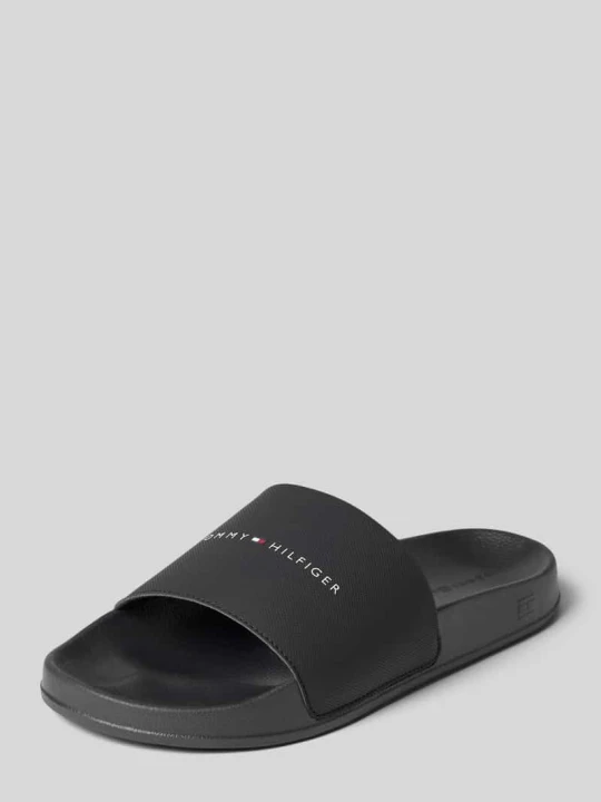 Zdjęcie produktu Klapki basenowe z nadruk z logo Tommy Hilfiger Czarny