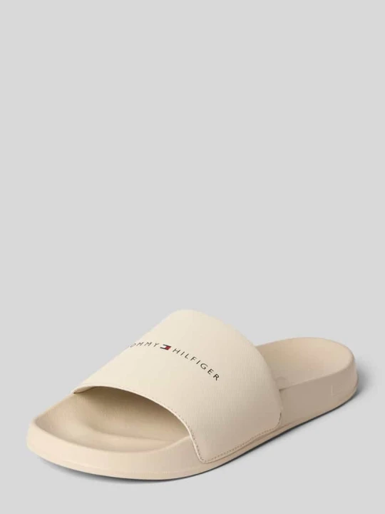 Zdjęcie produktu Klapki basenowe z nadruk z logo Tommy Hilfiger Beżowy