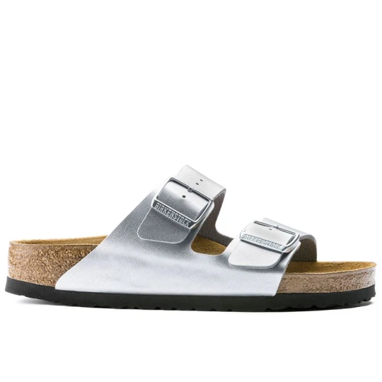 Zdjęcie produktu Klapki damskie Birkenstock Arizona Birko-Flor 1012283- srebrne