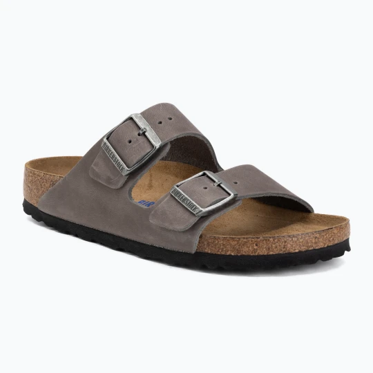 Zdjęcie produktu Klapki BIRKENSTOCK Arizona Soft Footbed Oiled Leather Narrow iron Szary