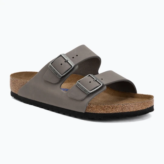 Zdjęcie produktu Klapki BIRKENSTOCK Arizona Soft Footbed Oiled Leather Regular iron Szary