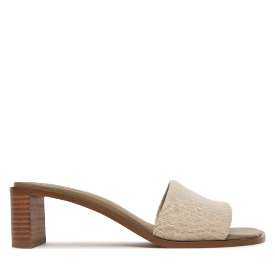 Zdjęcie produktu Klapki Calvin Klein Block Heel Sandal Aop HW0HW03016 Beżowy