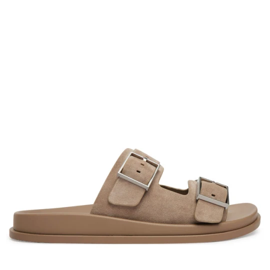 Zdjęcie produktu Klapki Calvin Klein City Sandal Buckle Suede HW0HW03130 Beżowy