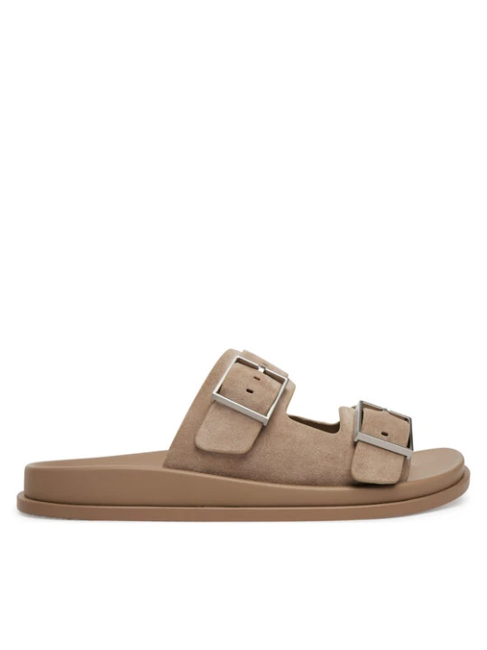 Zdjęcie produktu Klapki Calvin Klein City Sandal Buckle Suede HW0HW03130 Beżowy