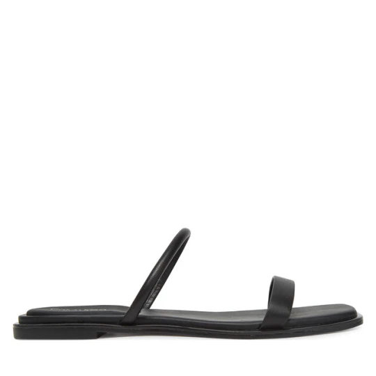 Zdjęcie produktu Klapki Calvin Klein Flat Sandal Squared 2-Bar Lth HW0HW02532 Czarny