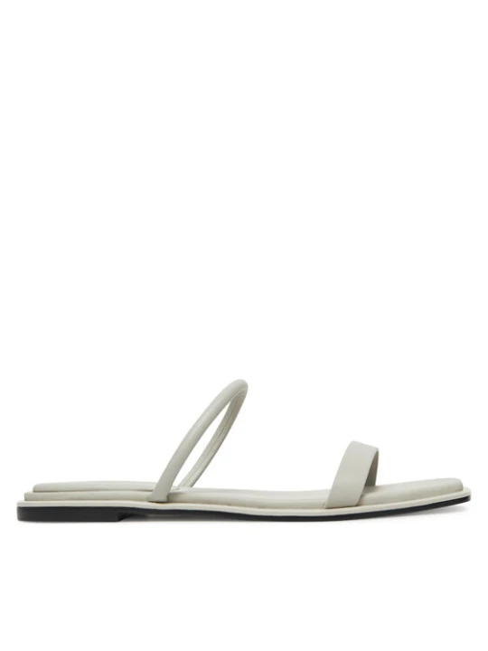 Zdjęcie produktu Klapki Calvin Klein Flat Sandal Squared 2-Bar Lth HW0HW02532 Écru Kremowy
