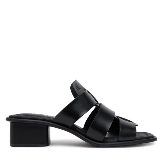 Zdjęcie produktu Klapki Calvin Klein Jeans Heel Square Mg Lth YW0YW01702 Czarny