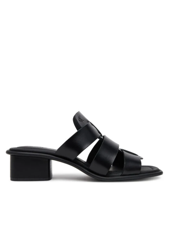 Zdjęcie produktu Klapki Calvin Klein Jeans Heel Square Mg Lth YW0YW01702 Czarny