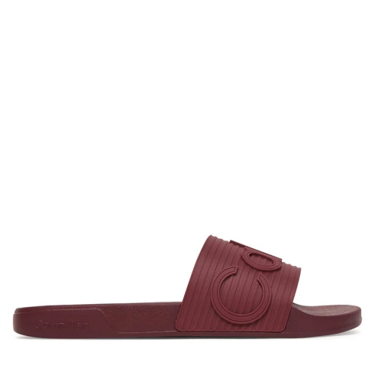 Zdjęcie produktu Klapki Calvin Klein Nemo - Contoured Emblem Logo Sliders HM0HM02113 Bordowy