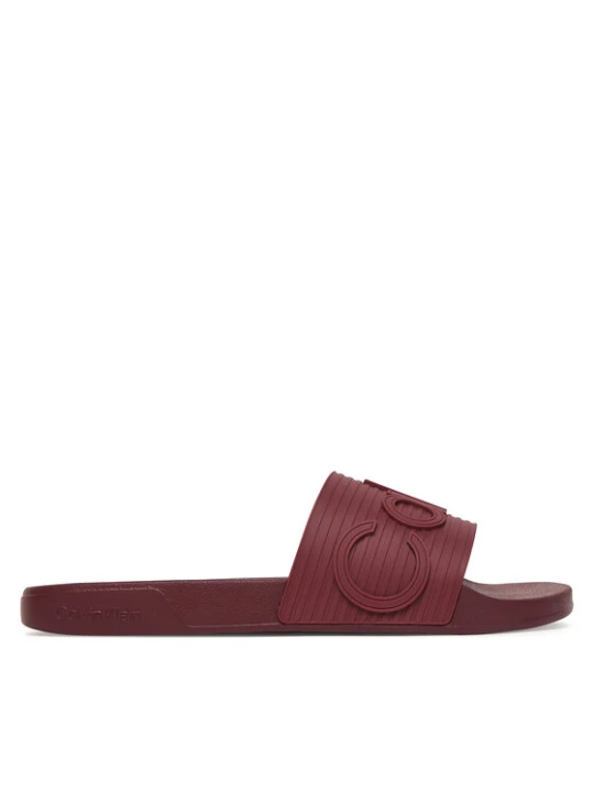 Zdjęcie produktu Klapki Calvin Klein Nemo - Contoured Emblem Logo Sliders HM0HM02113 Bordowy