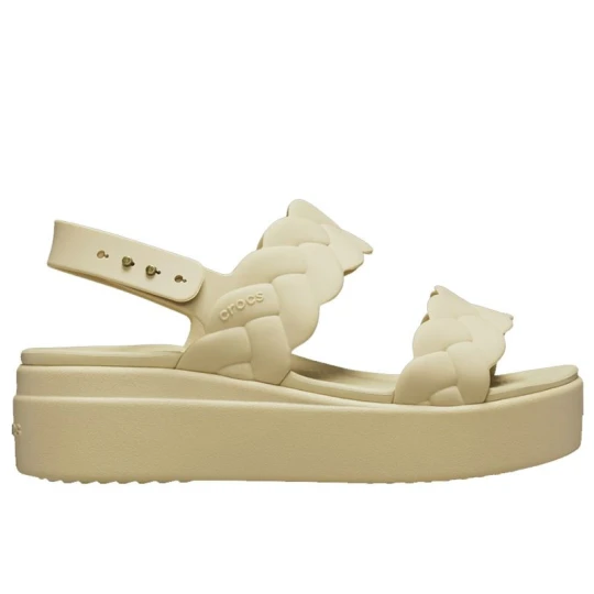 Zdjęcie produktu Klapki damskie Crocs Brooklyn Woven Low Wedge 209977-212 - beżowe
