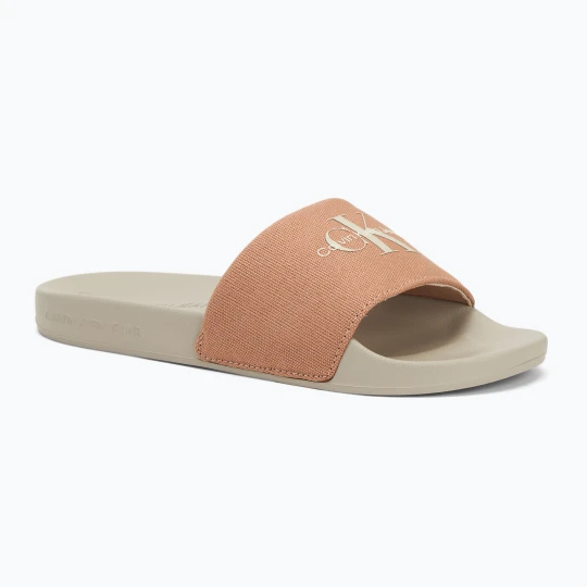 Zdjęcie produktu Klapki damskie Calvin Klein YW0YW01835 Slide Monogram Wn tuscany / eggshell Pomarańczowy