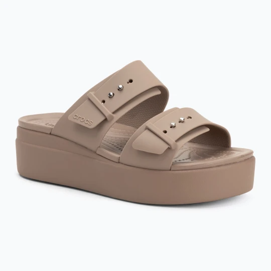 Zdjęcie produktu Klapki damskie Crocs Brooklyn Low Wedge latte Brązowy