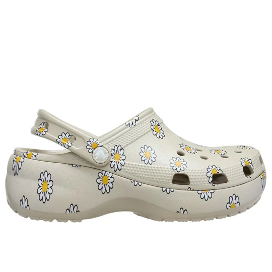 Zdjęcie produktu Klapki damskie Crocs Classic Platform Floral Clog 212668-1WY - szare